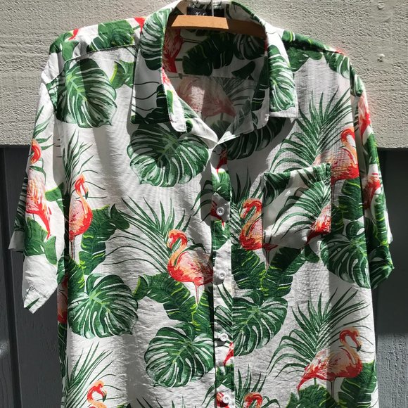Flamingo Hawaiian Shirt - Picture 2 of 4